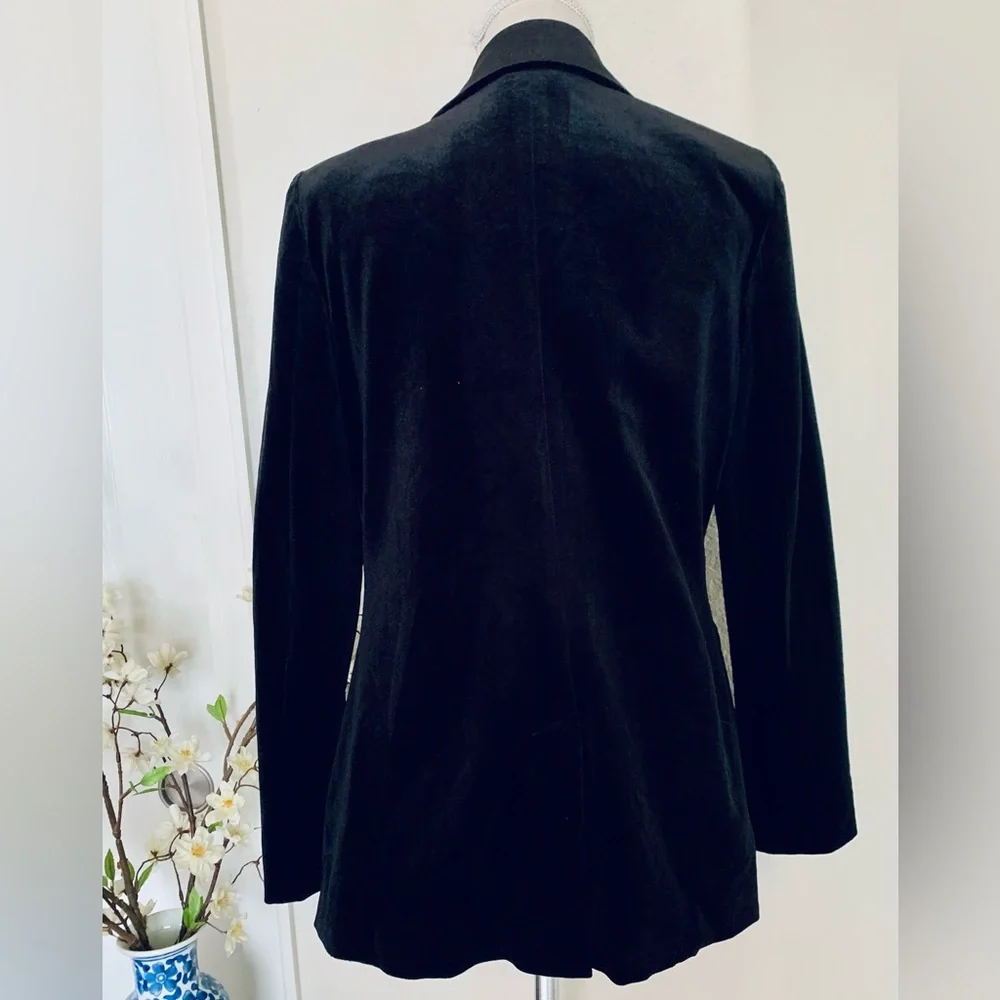 Nine West Cara Santana X Black Velvet Blazer Jacket - Picture 9 of 16